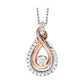 1/6 Ctw Love Knot Diamond Pendant in Silver and Rose Gold