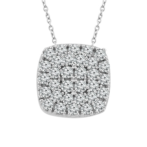 1/6 Ctw Multi Stone Diamond Pendant in Sterling Silver