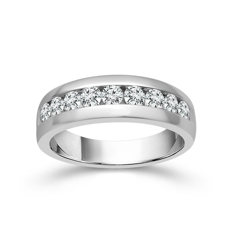 10k White Gold 1.00ctw Gents Diamond Band