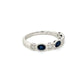 Oval Sapphire and Diamond Band in 14 Karat White Gold