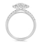 1 Ctw Double Halo Oval Cut Diamond Engagement Ring in White Gold