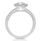 1 1/4 Ctw Round Diamond Halo Engagement Ring in White Gold