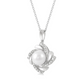 Sterling Silver Pearl and Diamond Swirl Pendant