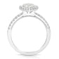 1 1/2 Ctw Pear Halo Lab Grown Diamond Engagement Ring in 14 Karat White Gold