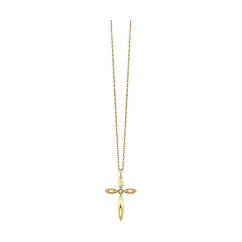 1/50 Ctw Diamond Cross Pendant in 10 Karat Yellow Gold