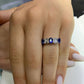 Sapphire and Diamond Ring in 14 Karat White Gold