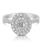 1 Ctw Double Halo Oval Cut Diamond Engagement Ring in White Gold