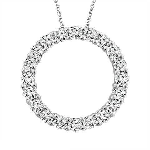 10k White Gold 0.25ctw Diamond Circle Pendant