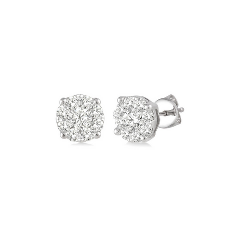 14 Karat White Gold 1/3 Carat Lovebright Diamond Earrings