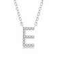 1/20 ctw Initial 'E' Round Cut Diamond Pendant With Chain in 10K White Gold