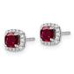 Created Ruby and Diamond Earrings in 10 Karat White Gold