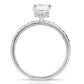 2.00 Ctw Emerald Cut Hidden Halo Lab Grown Diamond Engagement Ring in 14 Karat White Gold