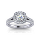 14 Karat White Gold 1 1/2 Carat Halo Lab Grown Diamond Engagement Ring