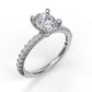 14 Karat White Gold Fana 0.31ctw Classic Single Row Diamond Engagement Ring Setting