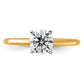 1.00 Carat Round Lab Grown Diamond Solitaire Engagement Ring in 14 Karat Yellow Gold