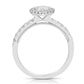 1 Ctw Pear Diamond Halo Engagement Ring in White Gold