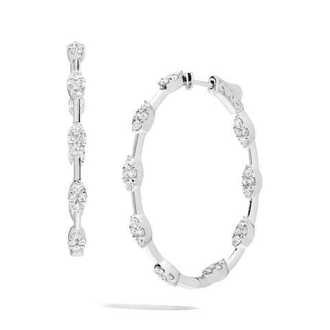 Robert Irwin Couture Fiori Marquise Bar Hoop Earrings