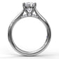 14 Karat White Gold Fana 1/10ctw Classic Solitaire Decorated Bride Diamond Engagement Ring Setting