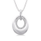 Sterling Silver 1/20ctw Oval Shape Single Cut Diamond Pendant in Sterling Silver with Chain