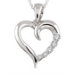 1/50 Ctw Single Cut Diamond Heart Shape Diamond Pendant in Sterling Silver with Chain