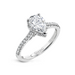 18 Karat White Gold Simon G Pear Shaped Hidden Halo Diamond Engagement Ring Setting