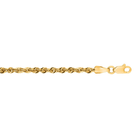 10 Karat Yellow Gold 20 Inch 3mm Rope Chain