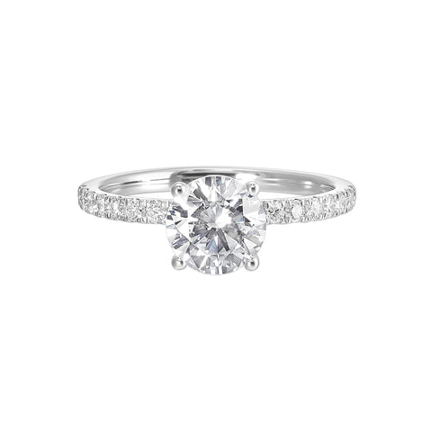 3/8 Ctw Daphne Diamond Hidden Halo Engagement Ring Setting in 14 Karat White Gold