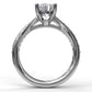 14 Karat White Gold Fana 1/4 Carat Designer Split Band Diamond Engagement Ring Setting