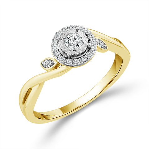 1/5 Ctw Diamond Promise Ring in 10 Karat Yellow Gold