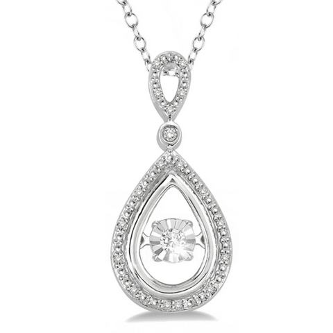 1/10 Ctw Pear Shape Rhythm of Love Diamond Pendant