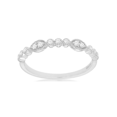 14k White Gold .15ctw Diamond Wedding Band