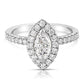 1 1/4 Ctw Marquise Diamond Halo Engagement Ring in White Gold