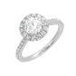 1/2 Ctw Daphne Diamond Round Halo Engagement Ring Setting in 14 Karat White Gold