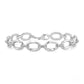 1/10 Ctw Oval Shape D-Link Round Cut Diamond Bracelet in Sterling Silver