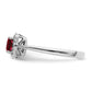 Created Ruby and Diamond Ring in 10 Karat White Gold