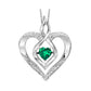 Rhythm of Love Lab Created Heart Shape Emerald Pendant in Sterling Silver