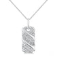 1/10 Ctw Bold Ribbed Swirl Round Cut Diamond Bold Fashion Pendant With Chain in Sterling Silver