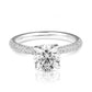 1 1/2 Ctw Pave Hidden Halo Round Lab Grown Diamond Engagement Ring in 14 Karat White Gold