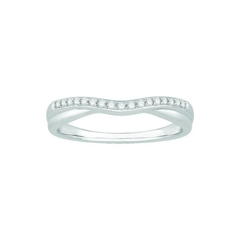 14k White Gold 0.10ctw Diamond Band