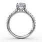 14 Karat White Gold Fana 1/2 Carat Hidden Pavé Halo Diamond Engagement Ring Setting