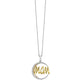 Two-Tone Sterling Silver Diamond Mom Pendant