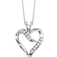 Heart Shaped Sterling Silver 0.02ctw Diamond Pendant