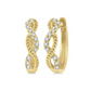 1/10 ctw Split & Twisted Rope and Round Cut Diamond Huggie Earrings in 10K Yellow Gold