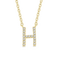 1/20 ctw Initial 'H' Round Cut Diamond Pendant With Chain in 10K Yellow Gold