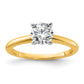 1.00 Carat Round Lab Grown Diamond Solitaire Engagement Ring in 14 Karat Yellow Gold