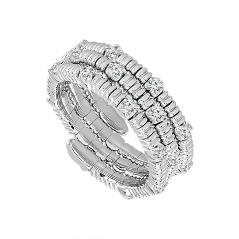 14 Karat White Gold 1/4 Ctw Flexible Diamond Wrap Ring