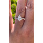 2.00 Ctw Pear Cut Hidden Halo Lab Grown Diamond Engagement Ring in 14 Karat White Gold