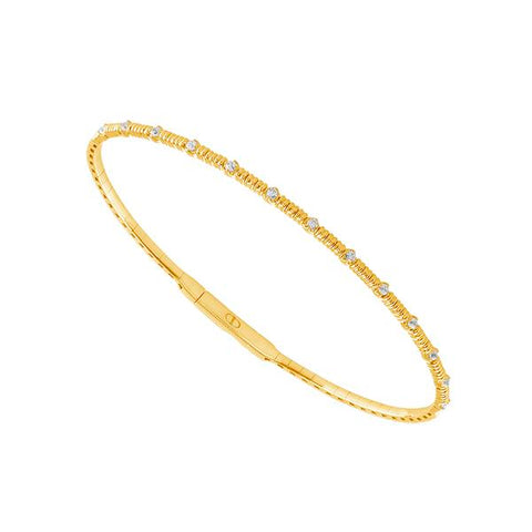 14k Yellow Gold 0.20ctw Flexible Diamond Bangle Bracelet