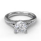 14 Karat White Gold Fana 1/4 Carat Designer Split Band Diamond Engagement Ring Setting