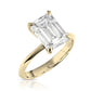 4 Carat Emerald Cut Lab Grown Diamond Knife Edge Solitaire Engagement Ring